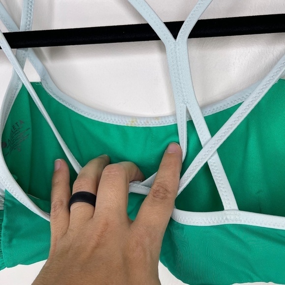 ATHLETA Green Cross Strap Chroma Bikini Top Size Small - Picture 12 of 14
